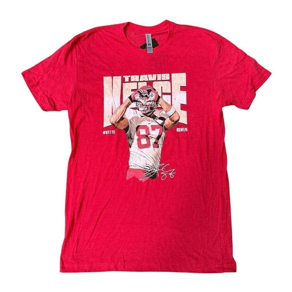 Next level apparel Travis Kelce #87 Heart Kansas City Chiefs T-Shirt Red S NWT